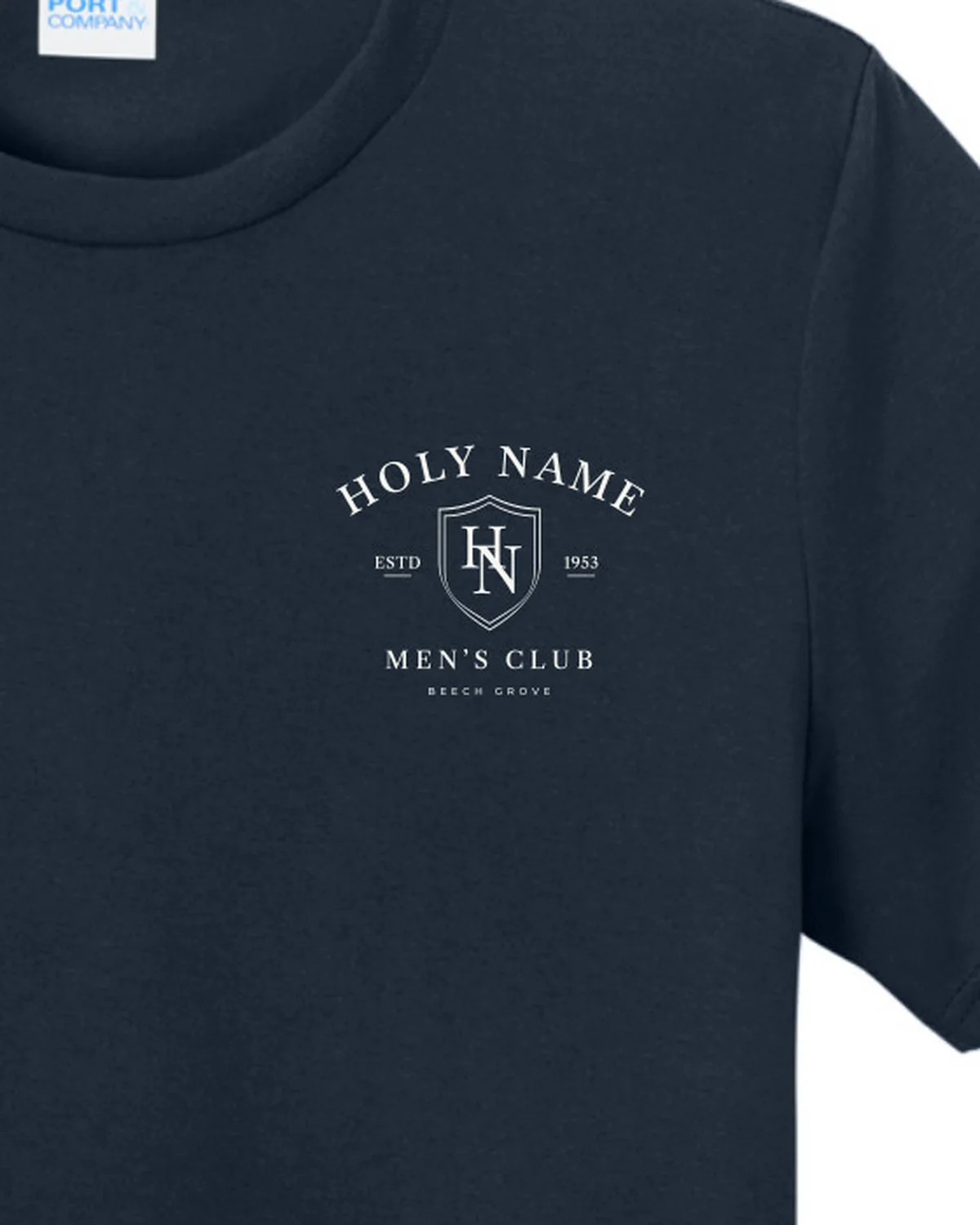 Club Tri-Blend Tee, Deep Navy, crest detail